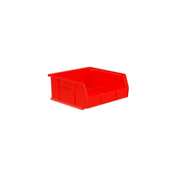 Hang & Stack Storage Bin, Plastic, Red, 6 PK